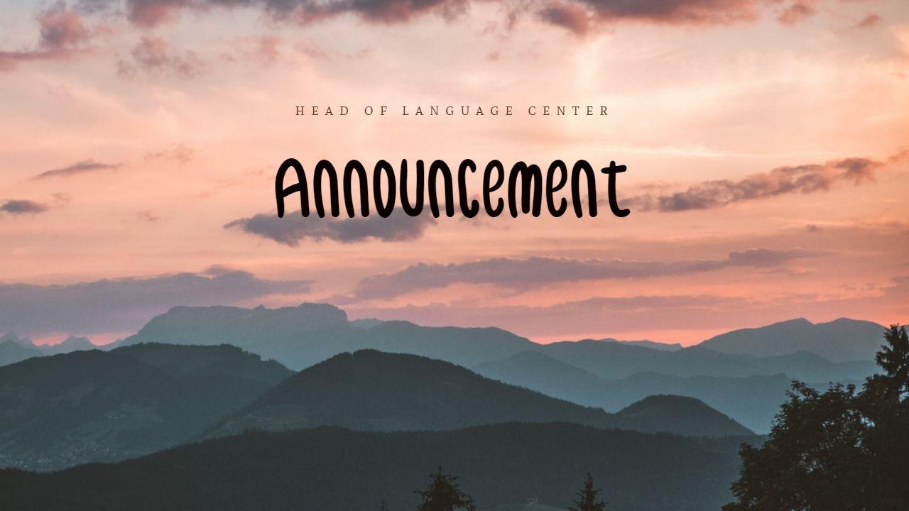 2-Head of Language Center Announcement
